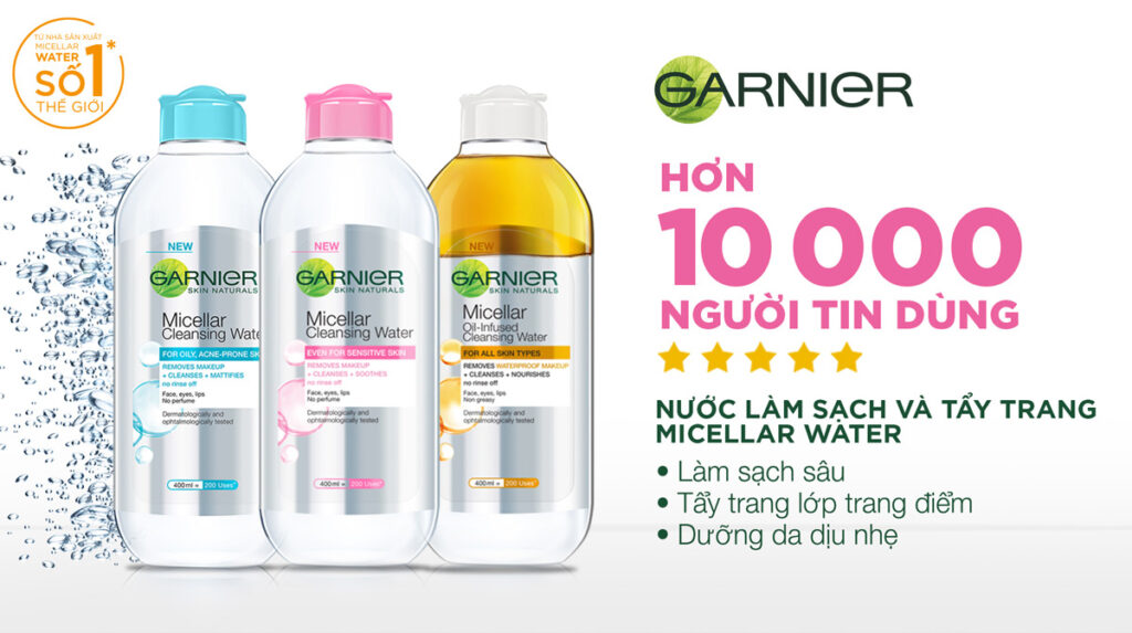 Nước Tẩy Trang Garnier Dành Cho Da Nhạy Cảm 400ml Micellar Cleansing Water For Sensitive Skin