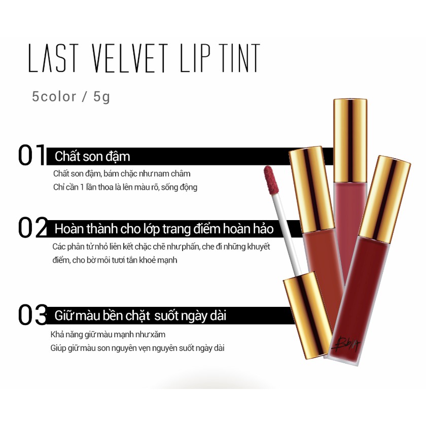 Son Kem lì Bbia Last Velvet Lip Tint Version5 #25 Màu Đỏ Nâu