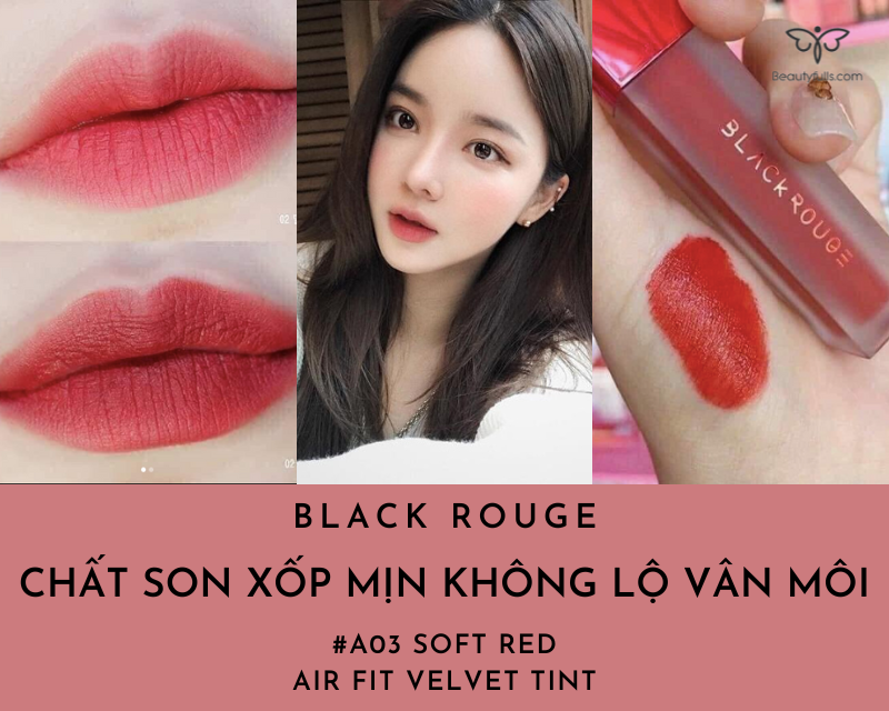 Son Black Rouge Air Fit Velvet Tint Ver 1 Màu A03 Soft Red – Đỏ Cam